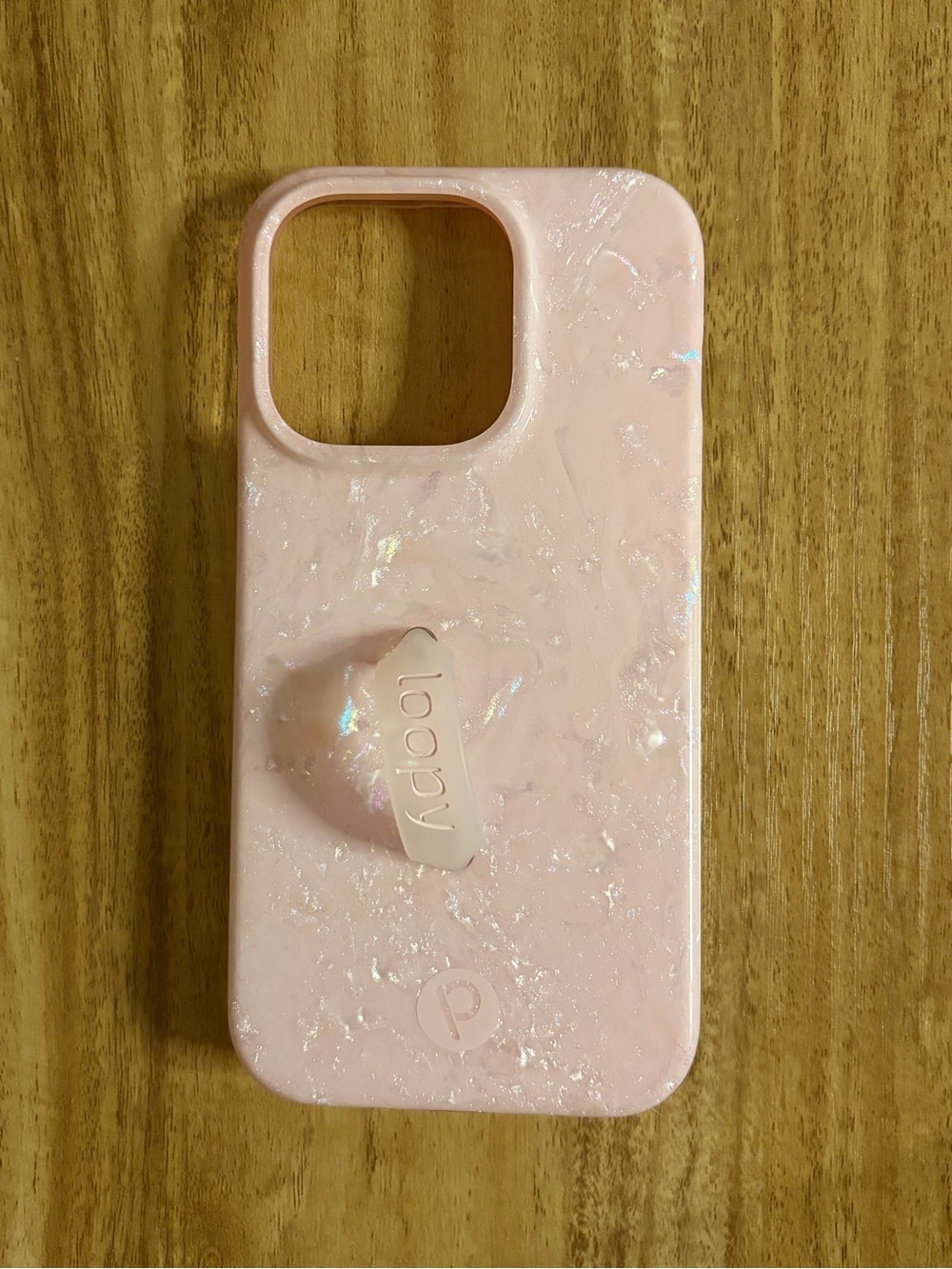 Loopy Case Pink Iridescent Marble iPhone 15 Pro